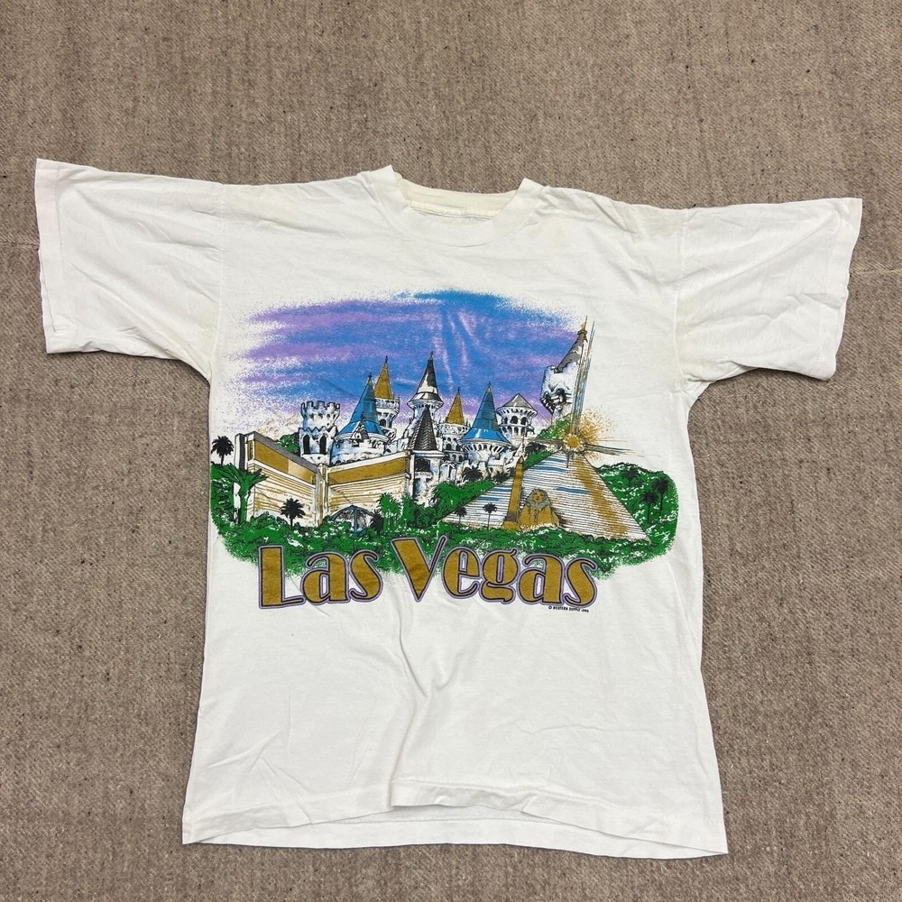 Vintage Las Vegas Shirt Mens Medium White 1990s USA